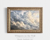 Moody Cloud Painting, Minimalist Wall Art Print, Vintage Cloud Art Print, Neutral Home Decor, Nature Printable Wall Art, #018