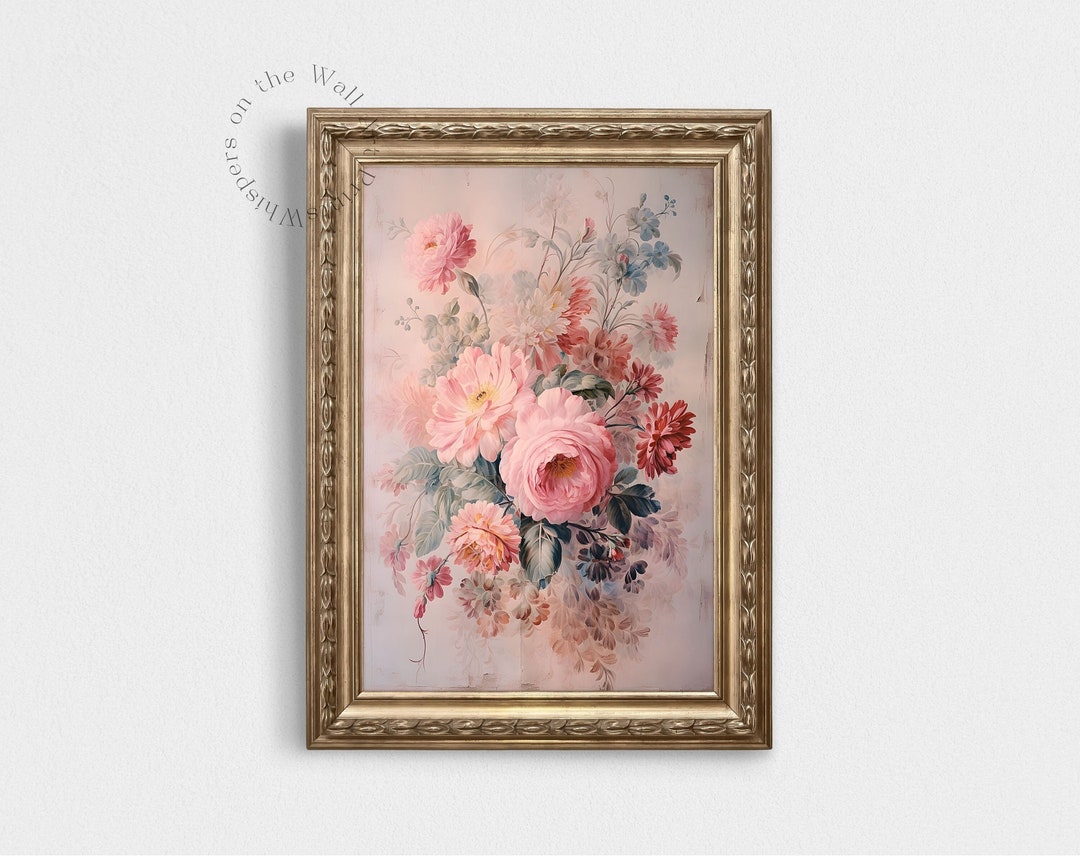 Vintage Victorian Wall Art Coquette Room Decor Moody Floral Etsy