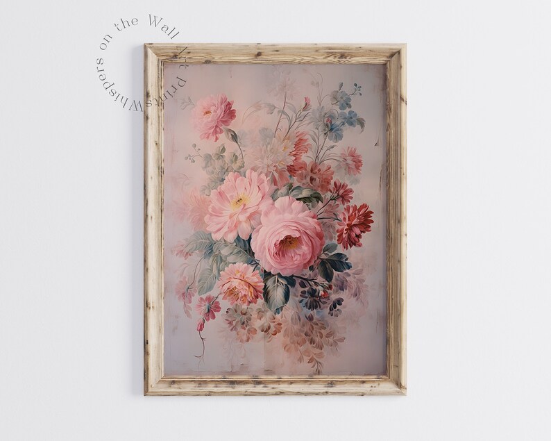 Vintage Victorian Wall Art Coquette Room Decor Moody Floral Etsy