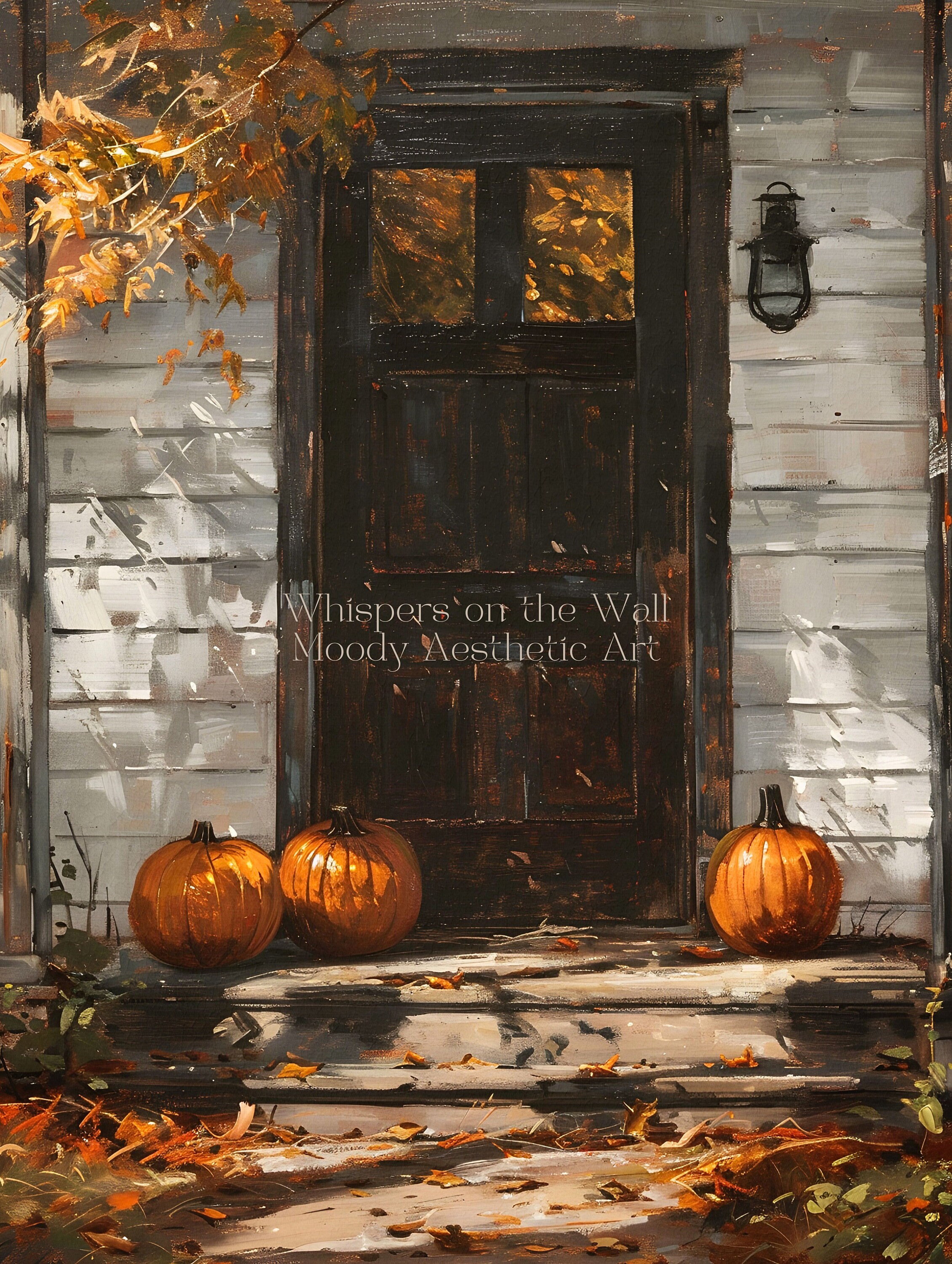 Autumn Porch Painting, Pumpkin Printable Wall Art, Cozy Fall Decor ...