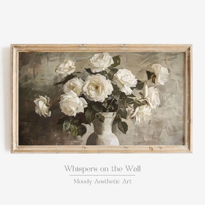Moody Roses Frame TV Art, Spring Samsung Frame Art, Floral Home Decor, Cottagecore Decor, Flower Digital Art