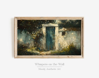 Arte de TV con marco de granja campestre, decoración de pared de verano, arte rústico Cottagecore, arte de TV con marco Samsung cambiante, pintura al óleo de estilo vintage