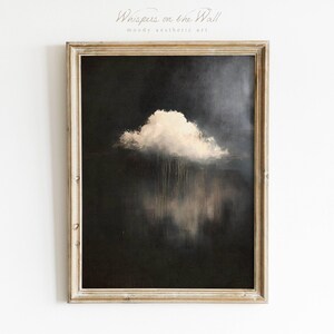 Dark Cloud Wall Art, Dark Academia Decor, Moody Printable Wall Art, Sky Wall Art Print, Gothic Digital Download, Clouds Painting