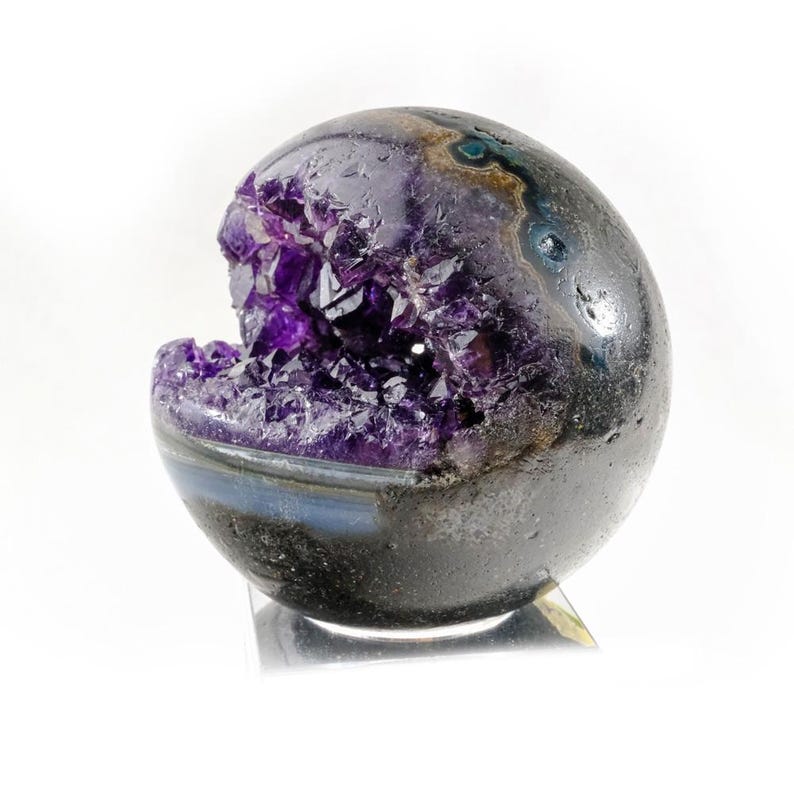Amethyst Crystal Geode Sphere , Open Mouth , 290-370g - Etsy