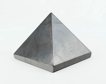 Shungite Crystal Pyramid 10.50cm, Natural Stone Carved and Polished Pyramid