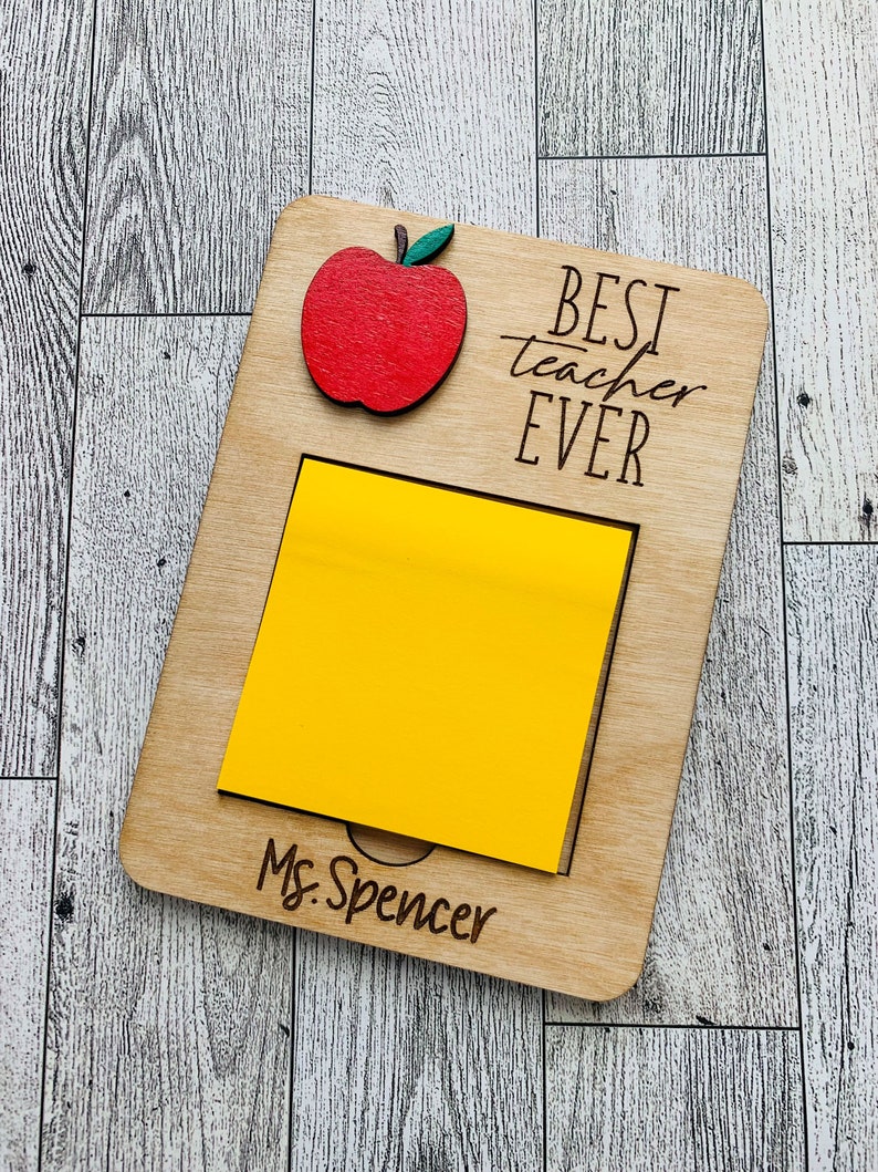 Personalized Teacher Gift Sticky Note Holder Etsy