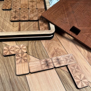 Holz Domino Set und Box