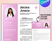 Sorority Recruitment Fun Canva Template with Photo | Editable + Fully Customizable Resume + Cover Letter Social Rush Kit