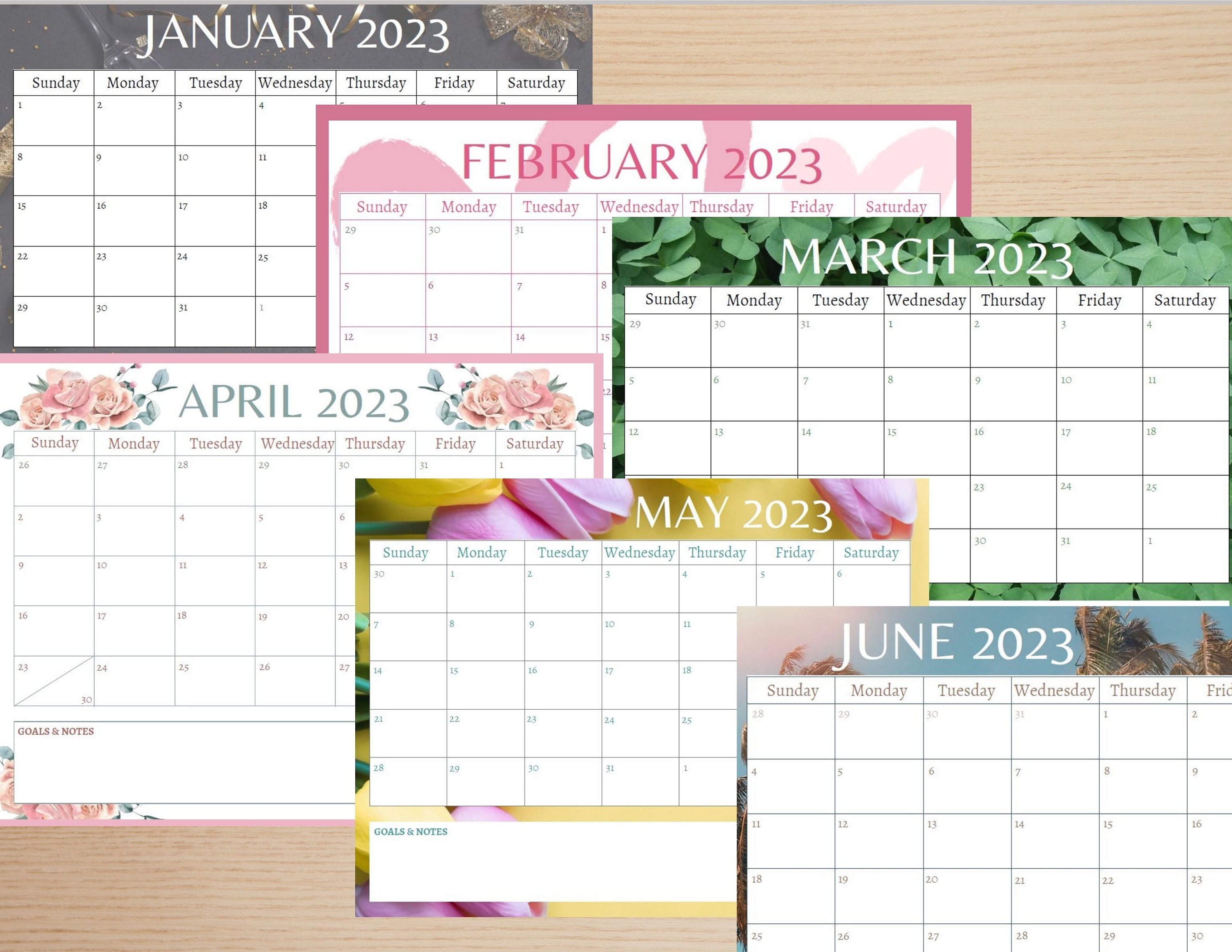 Printable 2023 Monthly Calendar Holiday seasonal Themes By Month Printable 2023 monthly calendar holiday seasonal themes by month