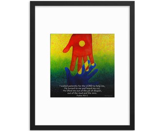 He Lifted Me Out of the Pit - Framed Poster - 16"x20" FREE SHIPPING