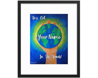 In His Hands - Personalized Framed Poster - 16″x20″ FREE SHIPPING