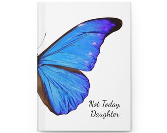Hardcover Journal with Lined Paper with a Blue Butterfly Cover