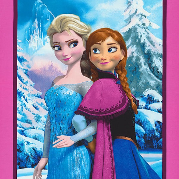 Sisters Are Forever Fabric Panel 36"x43", RARE Frozen Fabric Panel, Anna and Elsa fabric