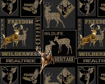 Tessuto Realtree 1/2 yard, Heritage Box di Print Concepts, trapunta da letto regalo per amanti della fauna selvatica, arazzo da parete