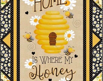 Honey Bee Quilt Kit, Timeless Treasures Fabric (32"x51")