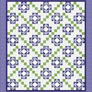 Quilt-Kit 67 &quot;x75&quot;, Floret Quilt Kit mit Elizabeth Stoffen von Henry Glass, Lilacs Gift Bed Quilt Lap Twin Double Queen