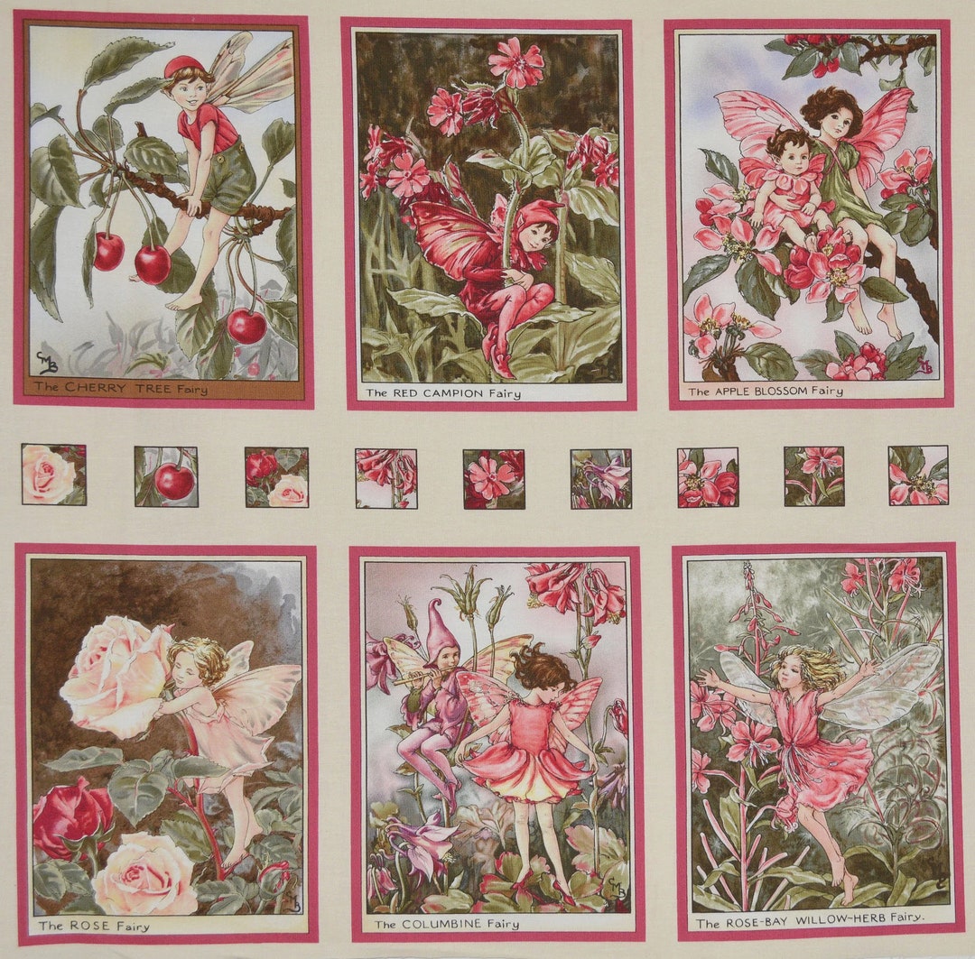 Apple Blossom Flower Fairy Fabric Panel 23x43 Etsy