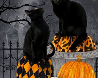 MarCielo Halloween Tagesdecken-Set Für Kinder - Mit Kürbissen, Katzen & Spukhäusern