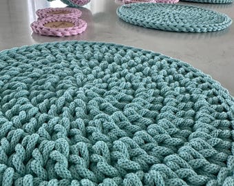 Handmade Placemat | 5mm Thickness | Radkar Braided Cotton Cord | Different Colors Available | Home Decor