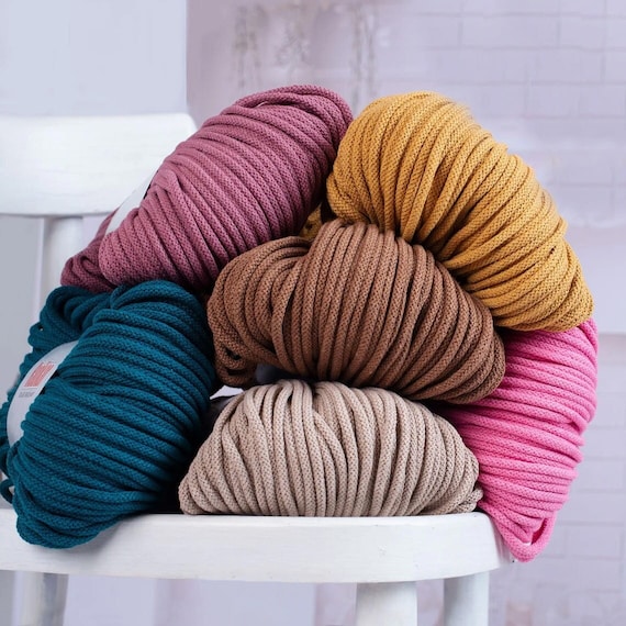 5mm Braided Cotton Cord: 100m Macrame, Knitting, Crochet DIY