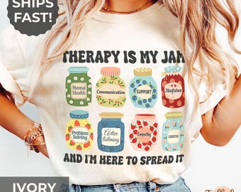 Camiseta "La terapia es lo mío", Camiseta adorable para terapeutas, Regalo para terapeutas, Camiseta de terapia, Regalo para terapeutas, Consejero de salud mental, Psicoterapeuta, Psicólogo