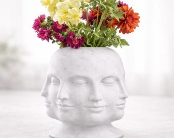 3D Schüttel-ICCU Gesichtsvase, skulpturale Kopfvase, moderne künstlerische Wohndekoration