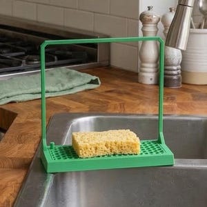 ガザラドラ キッチンスポンジホルダー | シンク用スポンジオーガナイザー | 3Dプリント製スポンジ乾燥機 | ハニカム排水トレイ | モダンなキッチンシンクアクセサリー