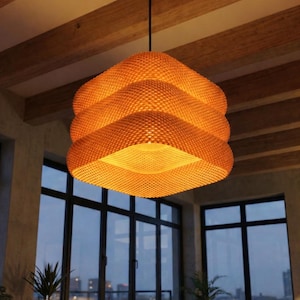 Pantalla de lámpara colgante Lunfardo Clara / Decoración del hogar / Idea de regalo / Geométrica / Iluminación colgante