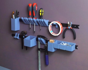 Gazzaladra Build Your Own Tool Rack | Tool Organization | Father's Day Gift | Hanging Rack | Interchangeable Rail System