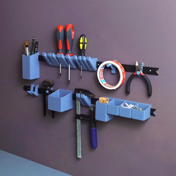 Gazzaladra Build Your Own Tool Rack | Tool Organization | Father's Day Gift | Hanging Rack | Interchangeable Rail System