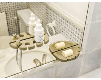 Creassera Mirror Leaf Bathroom Accessories Set | Soap Dispenser | Soap Dish | Toothbrush Holder | ANY COLOR!