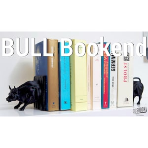 3D Shook The Bull Bookend | Home - Office | Housewarming Gift | Customizable Colors- 3D Printed