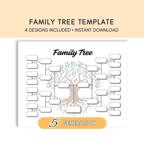 Family Tree 5 Generations Etsy