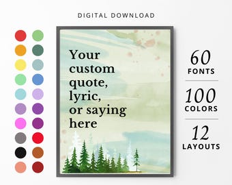 Custom Quote Print: Personalized Wall Art, Nursery Decor (Digital Download)