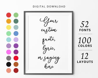 Custom Calligraphy Quote Print: Personalized Handwritten Wall Art (Digital Download)