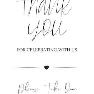Bedankt dat je het met ons viert | 8,5 x 11 en 5 x 7 inch | Babyshower, bruiloft, vrijgezellenfeest, afstuderen | ALLEEN DOWNLOAD