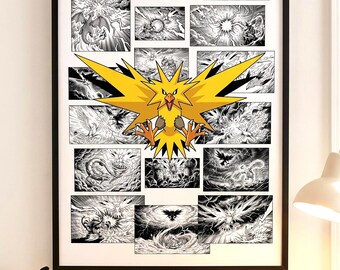 Anime Mon Printable Wall Art | Anime Gamer Decor | Pokémon Manga Poster | Digital Download | Gaming Room Artwork | High-Resolution Print