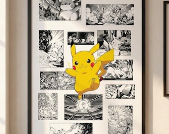 Anime Mon Printable Wall Art | Anime Gamer Decor | Pokémon Manga Poster | Digital Download | Gaming Room Artwork | High-Resolution Print