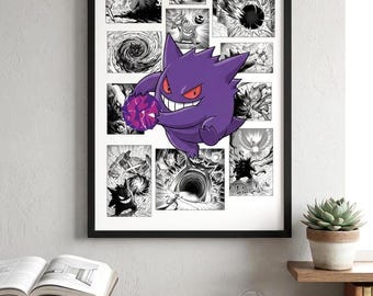 Anime Mon Printable Wall Art | Anime Gamer Decor | Pokémon Manga Poster | Digital Download | Gaming Room Artwork | High-Resolution Print
