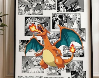 Anime Mon Printable Wall Art | Anime Gamer Decor | Pokémon Manga Poster | Digital Download | Gaming Room Artwork | High-Resolution Print