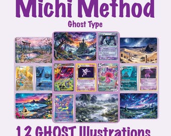 Pokemon Binder Michi Method Ghost Pokemon Landscapes! Watercolor Art Bundle  (Digital Download)
