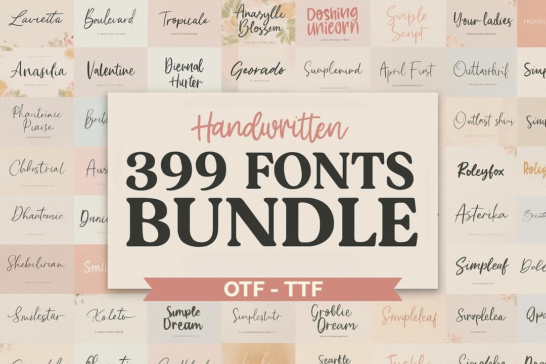 Handwritten Font Bundle | Procreate Fonts | Planner Fonts | Digital ...