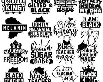 Black History Month Designs Bundle, SVG PNG PDF