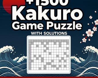 1500+ Kakuro Game Puzzle with Solution | Kakuro Game Puzzle Bundle | +1500 Printable Kakuro Game | Printable Pages PDF | Instant Download