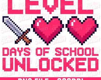 Level 100 Days Unlocked PNG, Gamer Teacher Student (Digital Download)