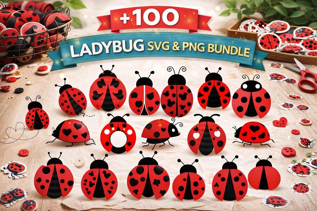 100+ Ladybug SVG PNG Bundle, Lady Bug Clipart, Cricut Files (digital ...