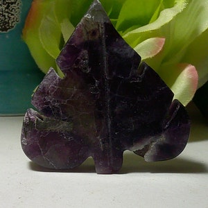 Natural Flourite Leaf Carving