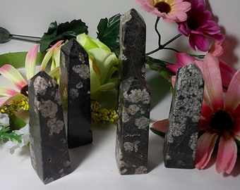 Grade A Snowflake Obsidian Crystal Towers, various sizes available