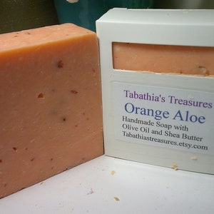 Orange Aloe Handmade Soap Bars -- High Quality, Organic / Vegan--Absolutely Wonderful Fragrance
