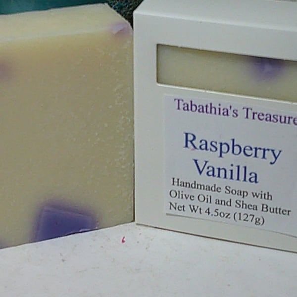 Raspberry Vanilla Handmade Soap Bars -- High Quality, Organic / Vegan--Absolutely Wonderful Fragrance